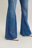 Mid Rise Double Angle Seam Flares
