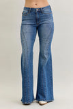 Mid Rise Double Angle Seam Flares