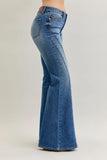 Mid Rise Double Angle Seam Flares