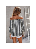 Aztec Stripe Drawstring Blouse