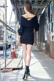 Black Wrap Knit dress