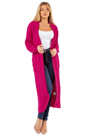 Maxi Cardigan in Pink and Brown