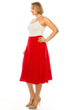 Paneled Aline Midi Skirt Plus Size