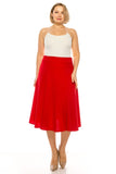 Paneled Aline Midi Skirt Plus Size