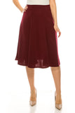 Paneled Aline Midi Skirt Plus Size