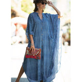 Draping Maxi Shirt Dress