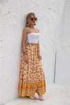 Boho Ruffled Maxi Skirt