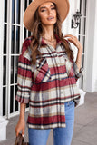 Plaid Print Pocketed Button Down