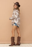 Frayed Aztec Western Shacket