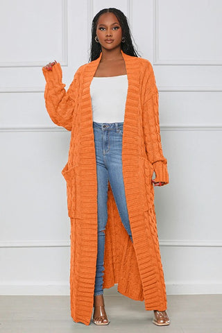 Maxi Cardigan in Orange and Red