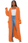 Maxi Cardigan in Orange and Red