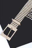 Fringe Rhinestone Buckle Chain Belt