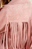 Studded Fringe Open Western Jacket