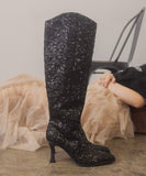 Knee High Sequin Boots