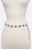 Turquoise Round Concho Chain Belt