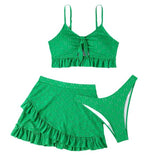 Ruffled Three Piece Swim Set