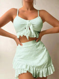 Ruffled Three Piece Swim Set