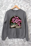 Cowboy Saloon Neon Sign Graphic Fleece Sweatshirt