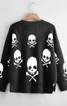 Skull V-neck Sweater