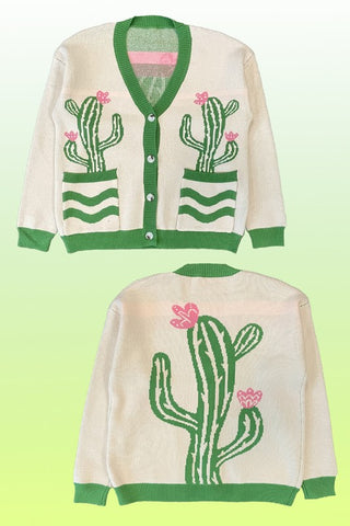 Cactus flower cardigan