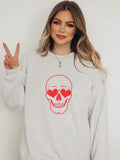 PLUS Skeleton Heart Eyes Crew Neck Graphic Sweatshirt