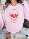 PLUS Skeleton Heart Eyes Crew Neck Graphic Sweatshirt