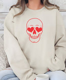 PLUS Skeleton Heart Eyes Crew Neck Graphic Sweatshirt