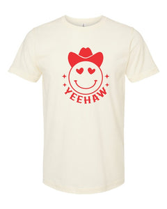 Yeehaw Smiley Heart Valentine Graphic Tee