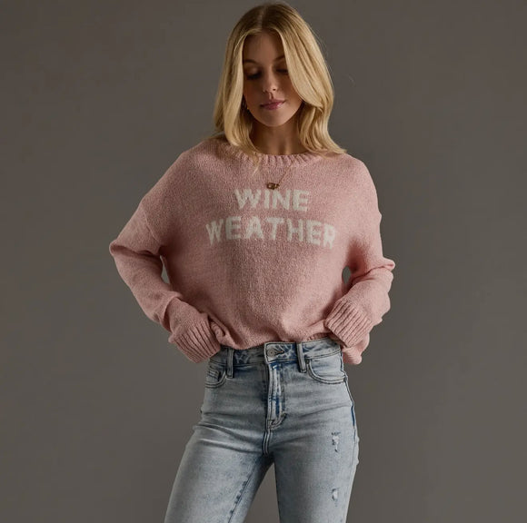 Pink Lightweight Wine Weather Sweater