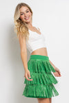 Rhinestone Suede Fringe Skirt