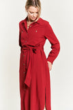 SOLID BUTTON DOWN BELTED LONG DRESS 30-545