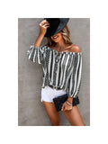 Aztec Stripe Drawstring Blouse