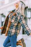 Plaid Block Buttoned Shirt with Pockets