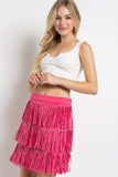 Rhinestone Suede Fringe Skirt