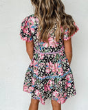 Leopard Floral Mini Dress