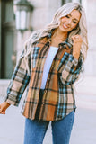 Plaid Block Buttoned Shirt with Pockets