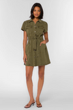 Fonda Army Green Denim Dress