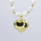 Chunky Puffy Heart Necklace O32