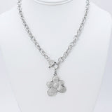 Cute Flower Silver Necklace J3