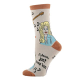 Just Keep 'em / Women's Funny Saying Cotton Crew Socks / Jolene Novelty