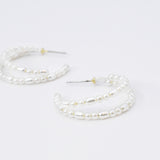 Double Halo Pearls Hoop J15