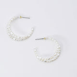 Double Halo Pearls Hoop J15