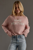 Pink Lightweight Wine Weather Sweater