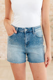 Rhinestone Denim Stretch Judy Blue Shorts