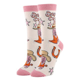 Giddy Up / Women's Funny Sayng Cotton Crew Socks