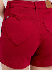 Tummy Control | Heart Pocket Scarlet Red Judy Blue Shorts