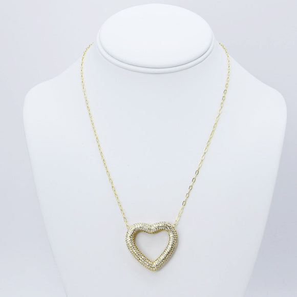 Heart Outline Gold Necklace N18