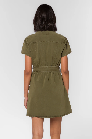 Fonda Army Green Denim Dress Fonda Army Green Denim Dress