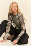 Tree Camo Mesh Top