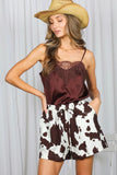 Adjustable Straps Lace Trim Satin Camisole Tank Top